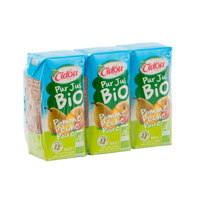 Cidou Jus Pomme Poire Pêche Bio